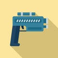 Pistol blaster icon, flat style