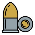 Pistol bullet icon outline vector. Police equipment Royalty Free Stock Photo