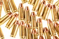 Pistol bullets isolated on white Royalty Free Stock Photo