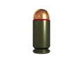 Pistol cartridge 9x19 mm, Russian and Soviet army, isolated,3d illustration