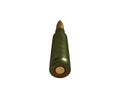 Pistol cartridge 5.45x39 mm, Russian and Soviet army, isolated. 3d rendering