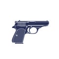 Pistol, classic gun, handgun vector