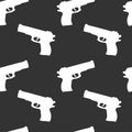 Pistol, firearm for protection. Vector in doodle and sketch style Royalty Free Stock Photo