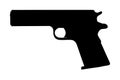 Pistol Gun Icon Vector silhouette Illustration isolated on white background. Risk in conflict situation. police and military weapo Royalty Free Stock Photo