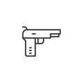 Pistol gun outline icon Royalty Free Stock Photo