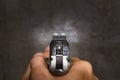 Pistol hand gun shooting Royalty Free Stock Photo
