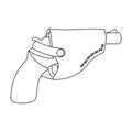 Pistol in the holster, firearms. Pistol detective single icon in outline style vector symbol stock illustration web.