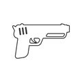 pistol icon. Element of Police for mobile concept and web apps icon. Outline, thin line icon for website design and development,