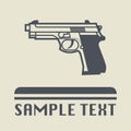 Pistol icon or sign