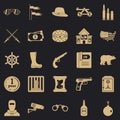 Pistol icons set, simple style