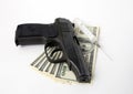 Pistol, money and syringe Royalty Free Stock Photo