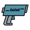 Pistol radar icon outline vector. Badge security Royalty Free Stock Photo