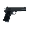 Pistol side view danger metal army graphic defense. Gun flat ammunition caliber 9mm vector icon. Handgun weapon police Royalty Free Stock Photo