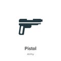 Pistol vector icon on white background. Flat vector pistol icon symbol sign from modern army collection for mobile concept and web Royalty Free Stock Photo