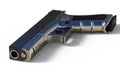 pistol on white background. 3D render Royalty Free Stock Photo