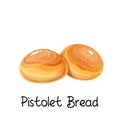 Pistolet bread or petits pain icon Royalty Free Stock Photo