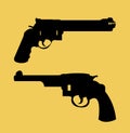 Pistols weapon icon set