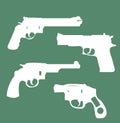 Pistols weapon icon set