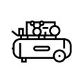 piston air compressor line icon vector illustration