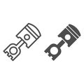 Piston line and glyph icon. Car cylinder vector illustration isolated on white. Car part outline style design, designed Royalty Free Stock Photo