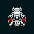 Piston mascot logo design vector with modern illustration concept style for badge, emblem and t shirt printing. Angry piston