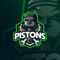 Piston mascot logo design vector with modern illustration concept style for badge, emblem and tshirt printing. piston illustration