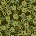 Piston Military pattern seamless. Motorcycle club Army background. biker club Protective texture