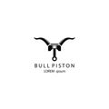 Piston vector logo illustration bull horn design Royalty Free Stock Photo