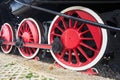 Pistons and driving wheel of the  steam locomotive Royalty Free Stock Photo