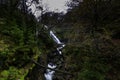 Pistyll y Cain Waterfall in Coed y Brenin Forest Park in Autumn, fall, landscape Royalty Free Stock Photo