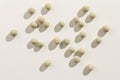 Pea. Top view of scattered grains. Royalty Free Stock Photo