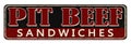 Pit beef sandwiches vintage rusty metal sign