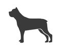 Pit bull silhouette. Sign of rottweiler friend large dog, vector icon Royalty Free Stock Photo