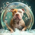 Dog in a bubble
