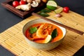 Tom yum soup. Thai cuisine. Healthy eating. Recipes