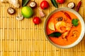 Tom yum soup. Thai cuisine. Healthy eating. Recipes