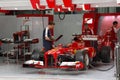 Pit stop garage of team Ferrari