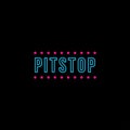 Pit stop wordmark logo icon vector Royalty Free Stock Photo