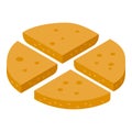 Pita bread cutted icon, isometric style Royalty Free Stock Photo
