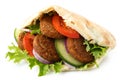 Pita bread filled with falafel. Royalty Free Stock Photo