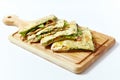 Pita bread with ham and fresh vegetables Royalty Free Stock Photo