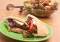 Pita Bread Sandwich with Meat and Vegetables Royalty Free Stock Photo