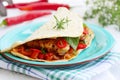 Pita bread stuffed with chili Royalty Free Stock Photo