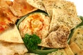 Pita Crisps And Hommus Royalty Free Stock Photo