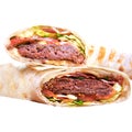 Pita - grilled meat and vegetables