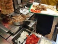 Pita gyros meat romatoes tzatziki greek street food
