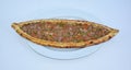 Pita with minced meat, peppers, tomatoes and onions Royalty Free Stock Photo