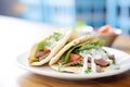 pita sandwich stuffed with gyro meat and tzatziki sauce Royalty Free Stock Photo