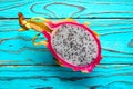 Pitaya dragon fruit in pink cutted Royalty Free Stock Photo