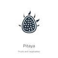 Pitaya icon vector. Trendy flat pitaya icon from fruits collection isolated on white background. Vector illustration can be used Royalty Free Stock Photo